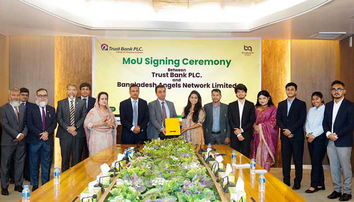 ট্রাস্ট ব্যাংক ও বাংলাদেশ অ্যাঞ্জেলস নেটওয়ার্কের মধ্যে এমওইউ স্বাক্ষর